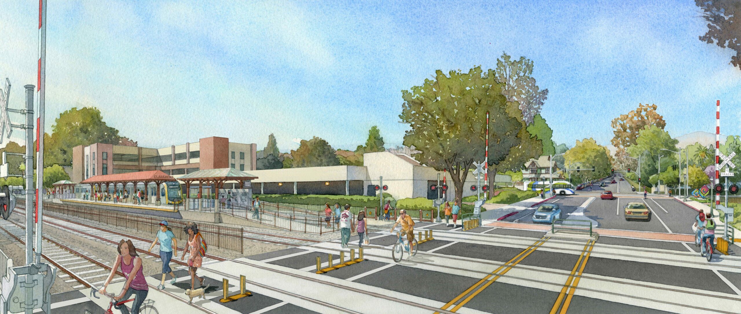 A rendering of what the A Line station in Claremont would look like.  (image courtesy of Metro Gold Line Foothill Extension Construction Authority)
